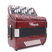 BAIDI巴扬手风琴佰笛牌60贝司斯96二排簧巴杨键钮儿童成人初学入门考级专业演奏进口儿童手拉琴 60贝司巴扬红色