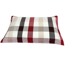 双漫枕套方格老粗布棉成人荞麦枕头套学生枕芯套枕皮 酒红色（枕套） 一对装【40*60】