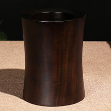 王朝记忆 实木笔筒摆件黑檀木色笔筒素面木质创意笔筒办公室摆件送领导送老师送朋友礼物