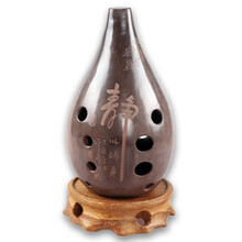 琴兹（Qin Ci） 满口埙十孔10孔陶埙古埙土梁土良埙书法刻字乐器E F G调右起左起 满口埙F调 右起