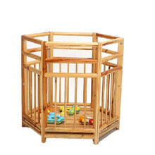 站栏宝宝安全椅婴儿学站车儿童站椅站桶实木宝宝围栏 无漆款+垫子