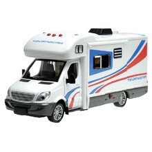 DC合金玩具车 巴士双层公交校车房车公共汽车儿童玩具车男孩玩具礼物礼物 声光房车