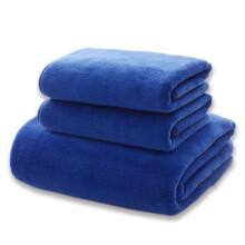 浩宝擦车毛巾磨绒加厚型洗车毛巾超细纤维擦玻璃吸水毛巾抹布洗车用品 蓝色 30*70CM（2条）
