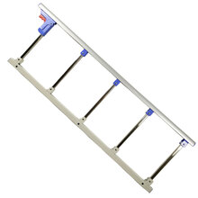 汉准 不锈钢床护栏杆 床围栏 老人床护栏上铺儿童防摔防护围栏床档扶手护理床配件通用可折叠 【加厚银色不锈钢】五挡一只+2个底座免打孔