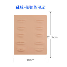 纹绣练习皮美瞳线仿真皮纹眉毛漂唇雾眉空白硅胶假皮新手初学者用品 硅胶-唇部练习皮