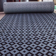 【2件9折】八千城 地毯家用商用办公室客厅玄关进垫防滑垫宾馆酒店楼梯定做加厚长方形地毯满铺 灰色菱形 4米宽度/1平方米单价
