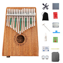 GECKO 壁虎拇指钢琴便携卡林巴琴10音15音17音手指琴拇指琴乐器kalimba K17MEQ桃花芯木(电箱款）+13配件+琴盒