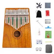 GECKO 壁虎拇指钢琴便携卡林巴琴10音15音17音手指琴拇指琴乐器kalimba K17K 相思木17音+12配件+琴盒