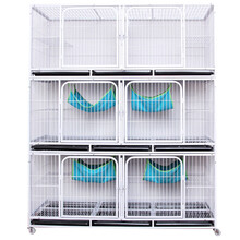 憨憨宠 多功能单层双层三层带隔断养殖笼 狗笼子子母笼跑床寄养笼 小型中型犬大型犬繁殖笼狗笼猫笼 白色156*76*69CM 单层