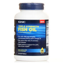 健安喜GNC 美国原装进口深海鱼油软胶囊 三倍浓缩含omega-3鱼肝油成人 120粒