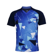 STIGA斯帝卡乒乓球服短袖 专业运动T恤 新款V领衫 蓝色 S