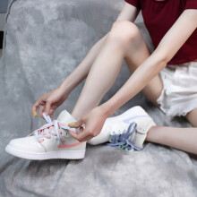 耐克（NIKE）新款女鞋Air Jordan 1 GS AJ1黑白熊猫阴阳禁穿休闲篮球鞋板鞋 555112-035 米白鸳鸯彩色 37.5