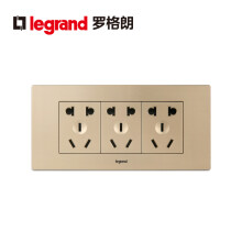 罗格朗（LEGRAND）电工电料118型插座尚超风系列暗装插排厨房插座电源 烁金色十五孔插座
