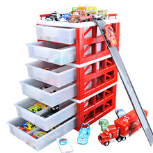 正版赛车 汽车总动员3玩具车 闪电麦昆 板牙 麦大叔卡车 迈克飞弹 合金玩具小车模套装 总动员停车场-6层-不含车