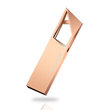 百艺小容量投标礼品u盘2g复古窗刻字金属防水广告优盘定做logo礼品企业定制 金色现货 1G