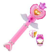 巴拉拉魔仙棒小女孩巴拉芭拉小魔仙玩具魔法棒音乐发光闪光棒女童过家家 迷你粉色爱心（透明袋包装）+手表