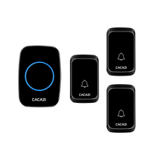 CACAZI 卡佳斯A60三拖一门铃无线家用呼叫器防水远距离门铃老人呼叫器带记忆功能调音乐无线门铃 黑色