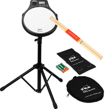 ENO 哑鼓垫套装12寸哑鼓练习鼓节拍计数测速器节奏打击板 多功能哑鼓 白色【加鼓包】