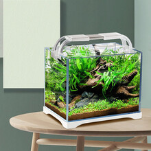 森森生态小鱼缸水草缸小型超白玻璃热带水族箱迷你桌面金鱼缸 230裸缸 23cm长