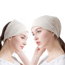 迪尼贝儿 产妇产后月子帽春秋防头风月子头巾孕妇月子用品 堆堆帽+头巾【咖色细条纹】