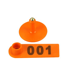 智牧人 耳标牌 耳标号牌可定制 激光带字不带字猪防疫耳标订制  铜头 养殖标识管理 橘色带字羊耳标（1-100）