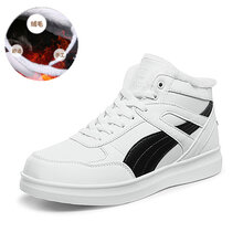 悍小白鞋男春夏季潮流青少年高中大童男鞋12小学生运动休闲鞋15岁男孩鞋子初中生板鞋透气网面白鞋女 Q2白黑【加绒棉鞋】 38 标准的运动鞋码