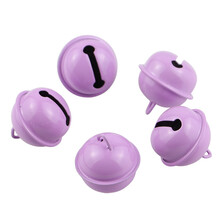 哈宝哈贝 宠物猫咪彩色小铃铛狗狗电镀铃铛项圈饰品红绳结圆铁铃铛 一字开口铃铛 紫色铃铛(1个装) 直径:22mm