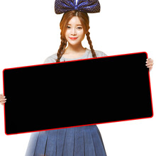 F.L  超大号电脑鼠标垫 高灵敏可水洗锁边加厚键盘鼠标垫大尺寸高达动漫魔兽世界游戏龙办公精品 黑色红边60*30