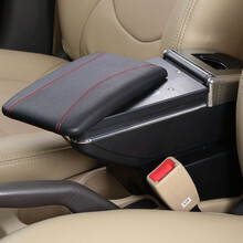 乾图 汽车扶手箱专车专用免打孔手扶箱 黑 旋转款 江淮和悦A30瑞风S2名爵MG3/ZS