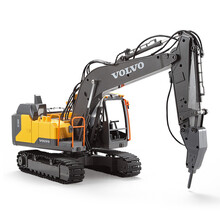 双鹰儿童遥控挖掘机沃尔沃工程车男孩合金电动挖机玩具车模型 沃尔沃正版授挖掘机 一块充电电池（钻头打桩器抓手）