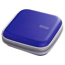 山业 SANWA 防掉落设计CD盒 CD收纳包 车载光盘收纳盒 48片为长方形 FCD-SH 蓝色 24片