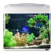 SEA STAR 鱼缸水族箱 智能变色生态金鱼缸客厅小型玻璃迷你小型热带鱼创意 380F巨划算套餐