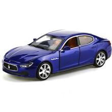 玛莎拉蒂合金汽车儿童模型 玛莎拉蒂吉博力Ghibli 仿真声光回力玩具车礼物 玛莎拉蒂吉博力蓝色