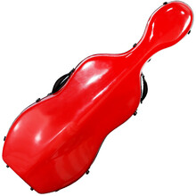 FLOFAIR 乐器配件 碳纤维 大提琴 琴盒子 轻抗压 飞机可托运 耐磨 可双肩背带滚轮 西洋乐器 大红色 【4/4]