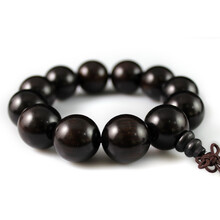 轩椽阁 黑檀手串男士2.0手工佛珠1.8念珠手链老料黑檀木文玩手串女饰品项链木质佛珠 18mm*13颗