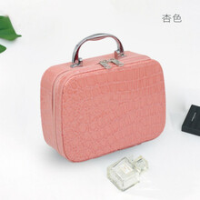 便携化妆包大容量随身简约旅行收纳手提箱洗漱小号多功能盒 粉色化妆箱