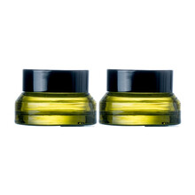 旅行装护肤品小样空瓶面霜分装瓶眼霜盒子粉底空瓶分装瓶避光玻璃 绿色斜肩15g—2个