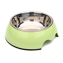 狗盆狗碗狗食盆猫碗猫食盆宠物碗狗饭盆不锈钢 绿色 S号小型