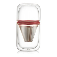 帝国（Diguo)咖啡杯便携套装 童心杯 手冲杯挂耳咖啡过滤杯便携套装 滴漏冷萃咖啡壶 无需滤纸萃取 玫瑰红色款