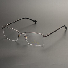 晶工匠 天然白水晶眼镜男 石头眼镜防辐射养眼明目半框平光镜