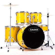架子鼓成人儿童5鼓2镲3镲4镲初学者专业考级演奏入门爵士鼓 成人爵士鼓 星空黄5鼓2镲（加厚鼓腔）