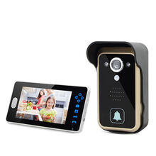 莱智者7英寸无线免打孔智能电子猫眼摄像头可视对讲门铃防盗门别墅家用门禁监控带开锁 无线7英寸+智能侦测（一拖二）电池接电2用