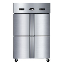 四门厨房冰箱商用饭店酒店专用冷藏冷冻双温冰柜立式四开门十字对开三门玻璃展示柜双门4六门不锈钢保鲜柜 六门全冷冻