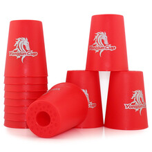 竞技运动速叠杯玩具 桌面竞技比赛飞碟杯礼物 马头-红色