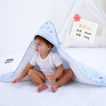 新生婴儿襁褓包防惊跳巾春秋冬季厚的裹布0-4岁 蓝帆船 90x90厘米