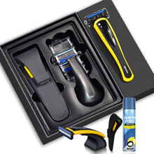 Apache/阿帕齐5层手动剃须刀阿帕奇剃须刀片老式刮胡刀刀架男士刀头套装 破晓 1刀架3刀头+硅胶套+磁吸底座 礼盒装