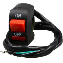 适用于电动车摩托车大灯车把开关双闪踏板电瓶车改装爆闪三线开关远近光 12珠圆爆闪透镜加管夹