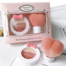 粉色安琪腮红高光一体盘裸妆自然修容橘色晒红胭脂学生平价女 裸杏粉（微闪）