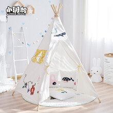 小斑鸠 儿童帐篷 游戏屋室内 公主女孩床上小房子ins印第安家用玩具屋城堡 五杆绣花花园帐篷（不含地垫及配饰）