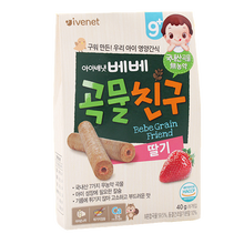 艾唯倪贝贝谷物棒韩国原装进口磨牙棒夹心糙米卷杂粮辅食儿童零食 草莓味